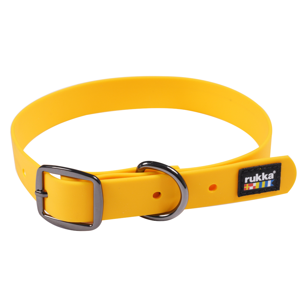 Rukka Biodipro Halsband, gelb - Größe: L 45 - 55 cm Halsumfang, 30 mm breit von Rukka Pets