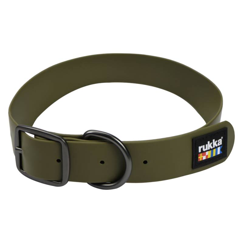 Rukka Biodipro Halsband, oliv - Größe L: 45 - 55 cm Halsumfang, 30 mm breit von Rukka Pets