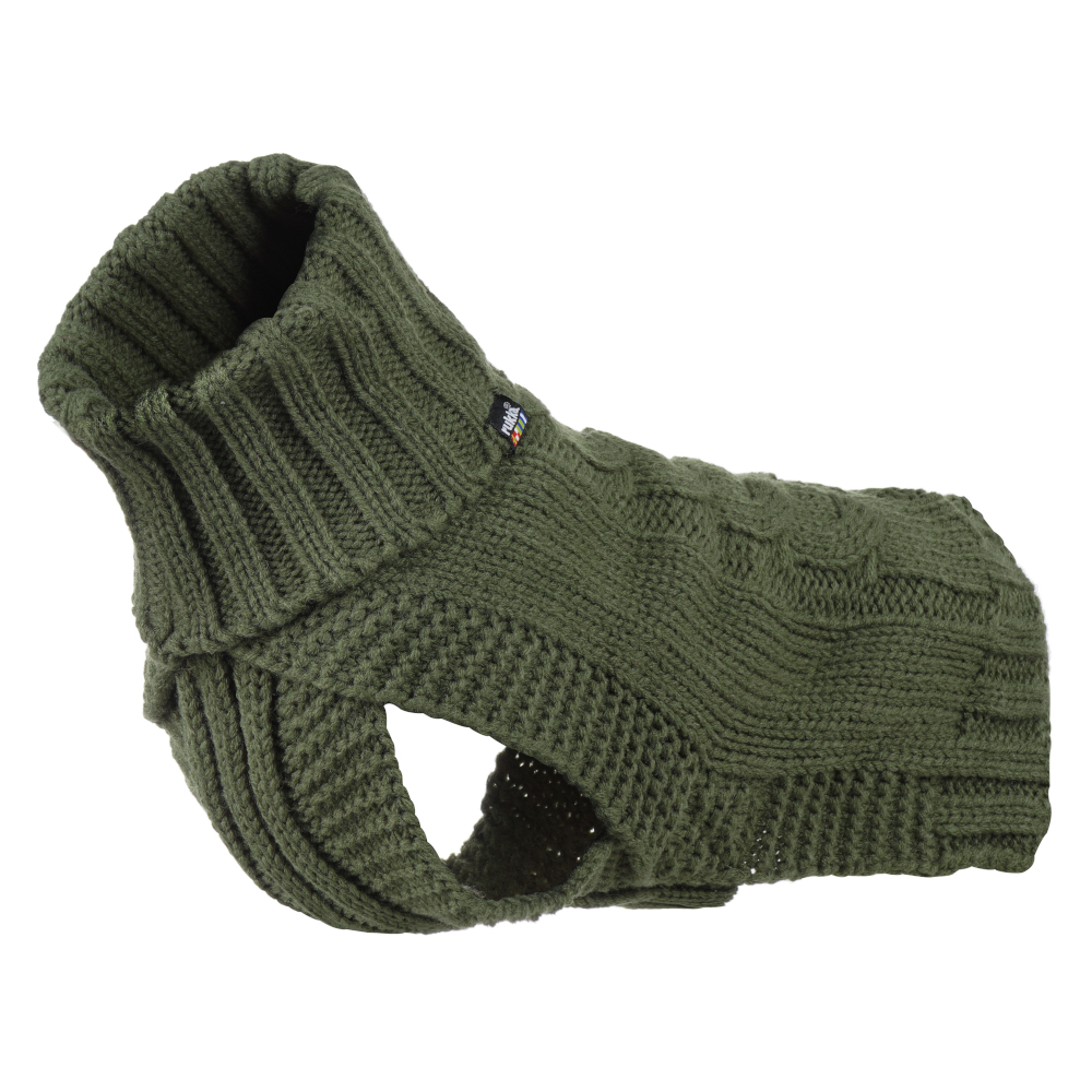 Rukka Wooly Knitwear, olive - Größe S: 31 cm Rückenlänge von Rukka Pets