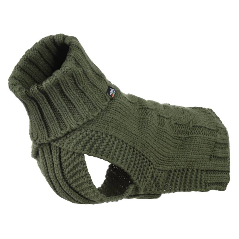 Rukka Wooly Knitwear, olive - Größe S: 31 cm Rückenlänge von Rukka Pets