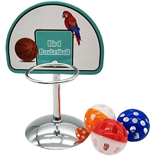 1set Pet Parrot Basketballkorb Props Sittich Glocken Balls Puzzle-Spiel Haustier-Vogel Chew Spielen Spielzeug für Sittiche Birds Cockatiels von Ruluti