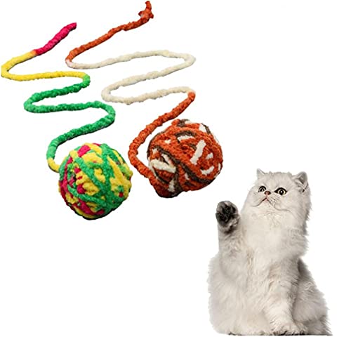 Ruluti Cat Ball Spielt Buntes Wolle Garn-bälle Errichtet Interactive Verfolgen Chewing Spielzeug Molar Baumwollgewinde Cat Ball Spielzeug Für Kitten Ausbildung Indoor-spiels von Ruluti