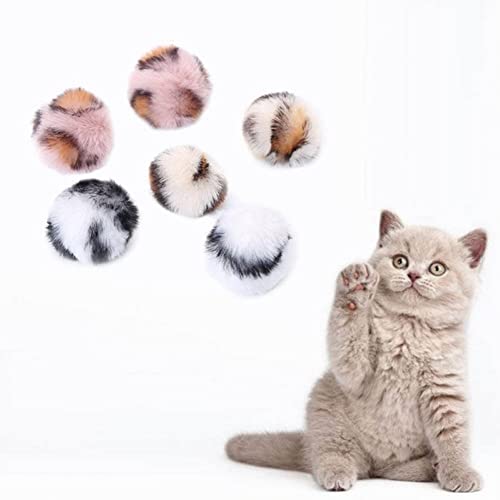 Ruluti Cat Pom Pom Balls 6pcs Large Plush Soft Ball Cat Patch Puff Pom Balls Cat Toy for Playing with Your Cats von Ruluti