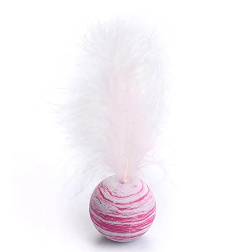 Ruluti Cat Toys Ball 1pc Cat Toys Bouncy Balls with Feathers for Indoor Interactive Cats Soft Kitten Toys von Ruluti