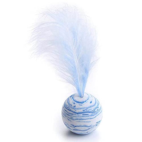 Ruluti Cat Toys Ball 1pc Cat Toys Bouncy Balls with Feathers for Indoor Interactive Cats Soft Kitten Toys von Ruluti