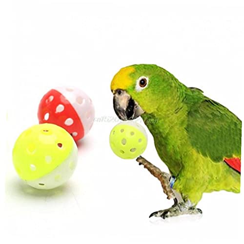 Ruluti Haustier Papageispielzeug Vogel Hohl Bellkugel für Sittich Cockatiel Kau Spaß Käfig Spielzeug Zufällige Farbe von Ruluti