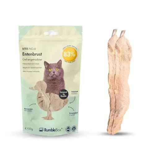 RumbleBox 100% Entenbrust gefriergetrocknete Katzensnacks 50g von RumbleBox