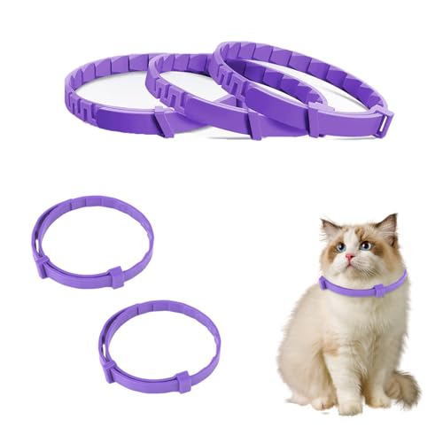 3er-Pack Beruhigendes Halsband für Katzen, Langanhaltende Pheromone Beruhigungshalsbänder, Anti-Stress und Entspannungsmittel, Verstellbar (Set E) von Rumgug