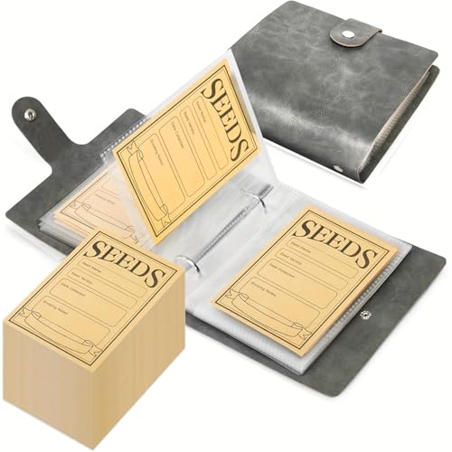 RunFar shop Aufbewahrungsorganisatoren für Gartensamen, Samen-Organizer-Ordner mit 50 selbstdichtende Samenumschlägen, Samenpaket-Organizer, Samen von RunFar shop