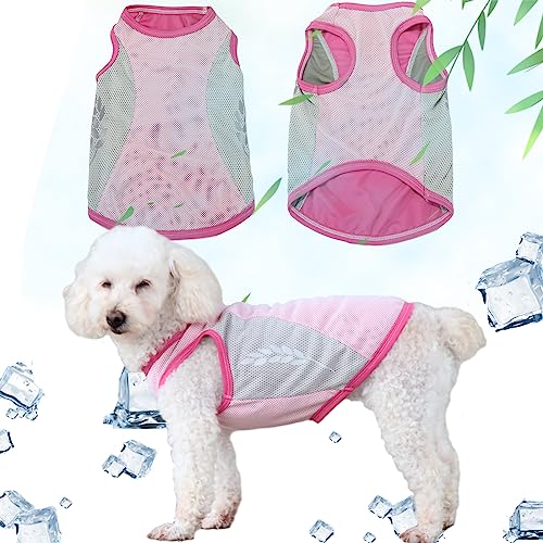 Runmeihe Kühlweste für Hunde, sicherer Hundemantel mit reflektierenden Streifen, atmungsaktive Netz-Hundekleidung für den Sommer, leichte kühlende Hundejacke (Rosa-L) von Runmeihe