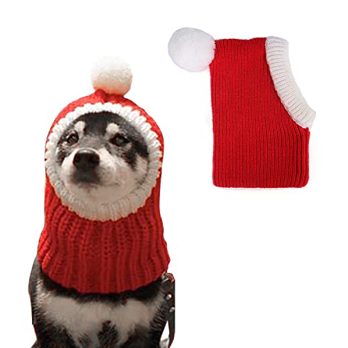 Runstarshow Haustier Weihnachtsmantel Schal Geweihmütze Kopfbedeckung niedliches Weihnachtskostüm Hunde Katzen Welpen Weihnachtsoutfit Bekleidung Kostüm Katzen Cosplay (Rot-30, S) von Runstarshow