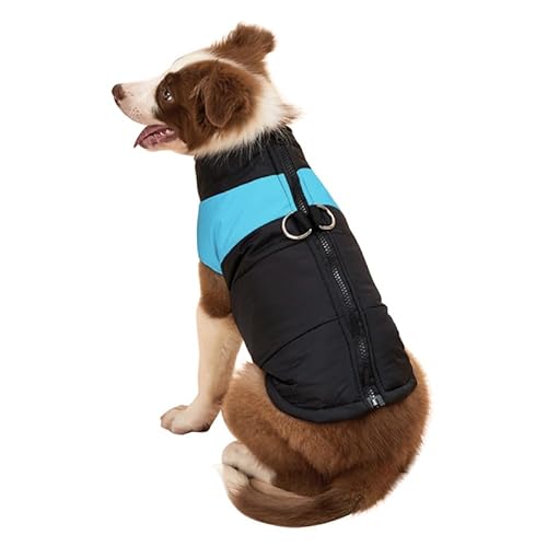 Runstarshow Hundemantel, wasserdicht, warm, gepolstert, mit Loch für Geschirr, mit Reißverschluss, winddicht, wasserabweisend, wetterfest, leicht, Größe XS/S/M/L/XL/XXL von Runstarshow