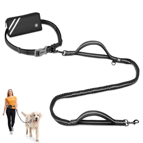 Joggingleine Hunde, Freihändig Laufleine für Hunde, Bauchgurt Hundeleine zum Joggen Laufen Wandern mit Dual Griffe, Reflektierende Nähte Joggingleine Hunde, Freihändig Laufleine für Hunde, Bauchgurt Hundeleine zum Joggen Laufen Wandern mit Dual Griffe, Reflektierende Nähte von Ruoxzzsu