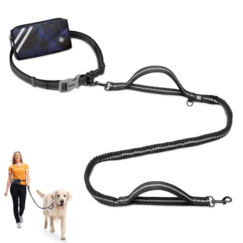 Joggingleine Hunde, Freihändig Laufleine für Hunde, Bauchgurt Hundeleine zum Joggen Laufen Wandern mit Dual Griffe, Reflektierende Nähte Joggingleine Hunde, Freihändig Laufleine für Hunde, Bauchgurt Hundeleine zum Joggen Laufen Wandern mit Dual Griffe, Reflektierende Nähte von Ruoxzzsu