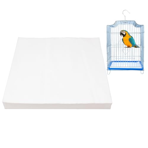 Ruqingg 100pcs Vogelkäfig-Liner, 13x13 Zoll Einweg-Wasser-Absorbent-Vogelkäfigsandblätter, Cuttable Birdcage Matten für PET-Papageien-Liner Ruqingg 100pcs Vogelkäfig-Liner, 13x13 Zoll Einweg-Wasser-Absorbent-Vogelkäfigsandblätter, Cuttable Birdcage Matten für PET-Papageien-Liner von Ruqingg