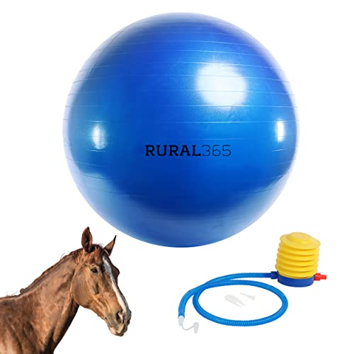 Rural365 Großer Pferdeball Spielzeug in blau, 101,6 cm Ball Anti-Burst Riesen Pferdeball - Pferdeball inklusive Pumpe von Rural365