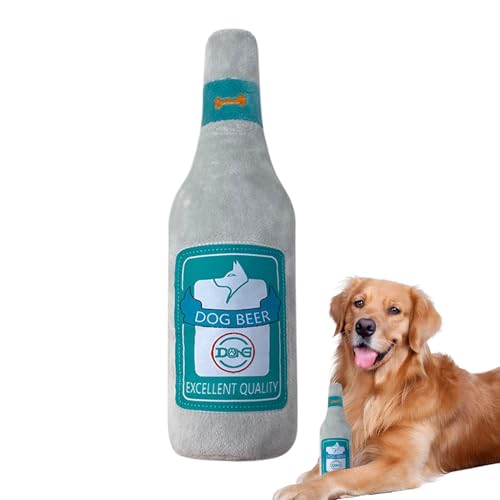 Hundespielzeug mit Plüschflasche, gefüllte Bierflasche, Quietschspielzeug für Hunde, interaktive Spiele, Welpenzahnen für kleine, mittelgroße und große Rassen Hundespielzeug mit Plüschflasche, gefüllte Bierflasche, Quietschspielzeug für Hunde, interaktive Spiele, Welpenzahnen für kleine, mittelgroße und große Rassen von Rurunklee