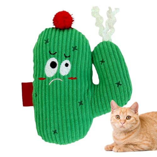 Katzen Plüsch Beißspielzeug - Kaktus Bissfest Katzenminze Plüsch | Interaktives Kätzchen Zahnen mit Sound, Weiches Stofftier für Indoor-Training Katzen Plüsch Beißspielzeug - Kaktus Bissfest Katzenminze Plüsch | Interaktives Kätzchen Zahnen mit Sound, Weiches Stofftier für Indoor-Training von Rurunklee