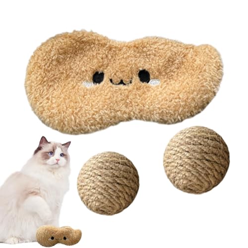 Rurunklee Ball für Katzen, quietschend, Ball Katzenspielzeug mit Sound | Kauspielzeug-Set für Katzen, Kratzball für Katzen, verschleißfest, schöne Sisalkugel, Set Rurunklee Ball für Katzen, quietschend, Ball Katzenspielzeug mit Sound | Kauspielzeug-Set für Katzen, Kratzball für Katzen, verschleißfest, schöne Sisalkugel, Set von Rurunklee