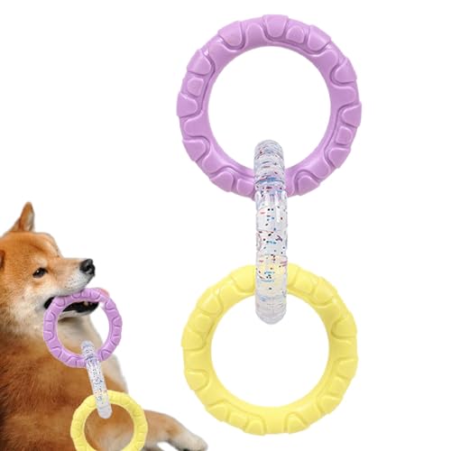 Rurunklee Beißspielzeug für Welpen, Kauspielzeug für Welpen zum Zahnen,Interaktives Kauringspielzeug für Hunde | Kauspielzeug-Ring zur Zahnreinigung, unzerstörbares Hundespielzeug für kleine, von Rurunklee
