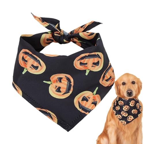 Rurunklee Halstuch für Hunde, Halloween, Dreiecksschal für Haustiere – Waschbares -Speichel-Handtuch für Halloween von Rurunklee