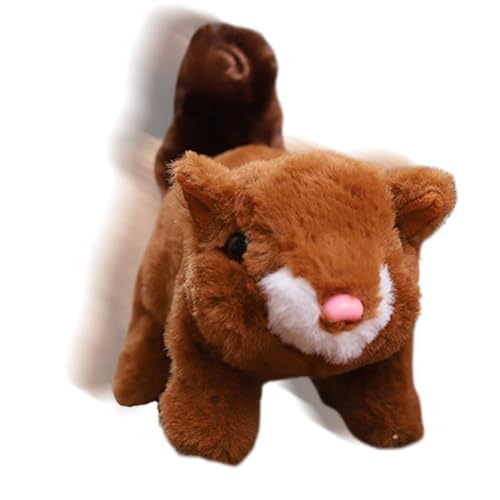 Rurunklee Katzenspielzeug für Eichhörnchen, interaktives Spielzeug für Katzen, Eichhörnchen, Plüschtier, interaktives Spielzeug für Katzen, quietschende Katzen von Rurunklee
