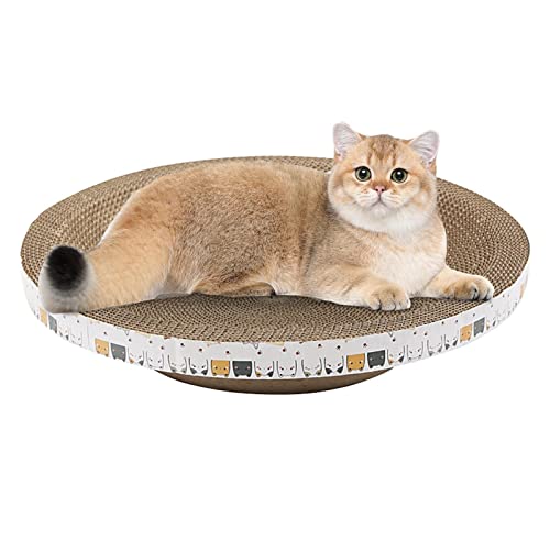 Rurunklee Kratzbaum aus Karton – strapazierfähiger schüsselförmiger hochdichter Katzenkratzpad für Indoor-Katzen – Indoor-Katzenmöbel Kratzbaum für Indoor-Katzen schlafen von Rurunklee