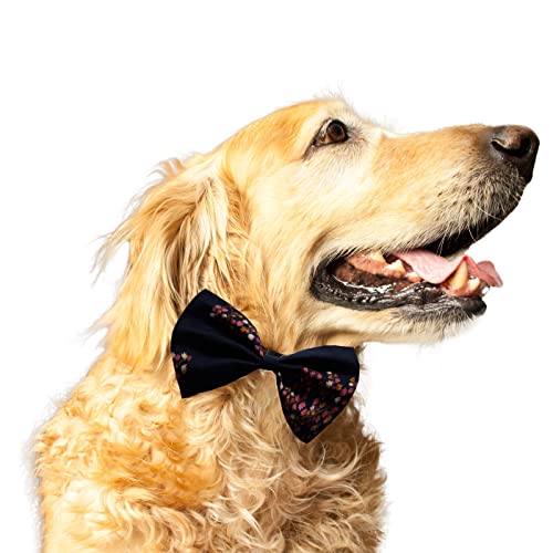 Ruse Fliege für Hunde und Katzen, Marineblau, Blumendruck, einfach zu bedienen, Anti-Scheuern, elastisches Gurt, Geschenk für Haustiere, Hunde und Katzen, Schal, Krawatte/L XL-NF2100013BT_L-XL von Ruse