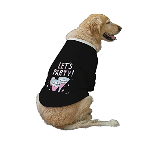 Ruse - Let's Party Bedruckte Rundhalsausschnitt Vollärmel Technische Hundejacke / Mantel für Hundekleidung Winterbekleidung Geschenk für Hunde / Schwarz / S von Ruse