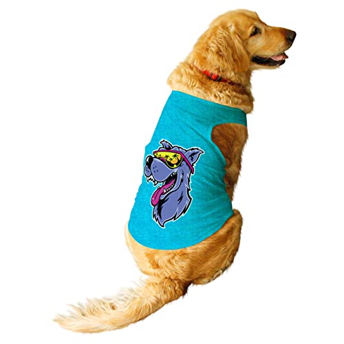Ruse - Pets Beach Dog Printed Round Neck Sleeveless Summer Dog Vest/Tank T-Shirt/Tees/Bekleidung/Kleidung Geschenk für kleine und große Hunde (Stahlblau) L von Ruse