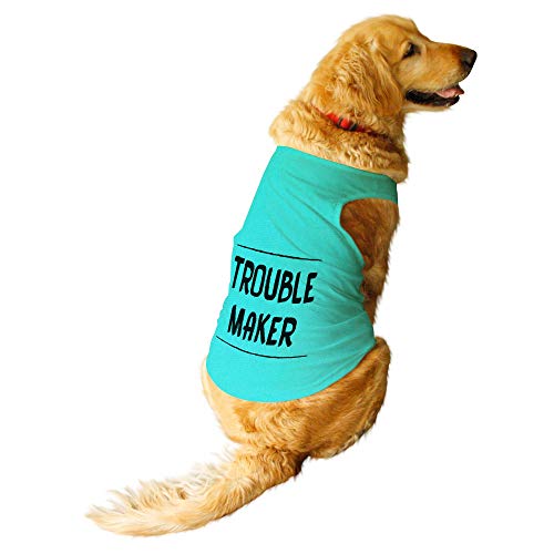 Ruse - Sommer-Hunde-T-Shirt, bedruckt, Rundhalsausschnitt, ärmellos, Tank/Tees/Bekleidung/Kleidung für Hunde, Aqua Green/Small (Apso, Shih Tzu usw.) von Ruse