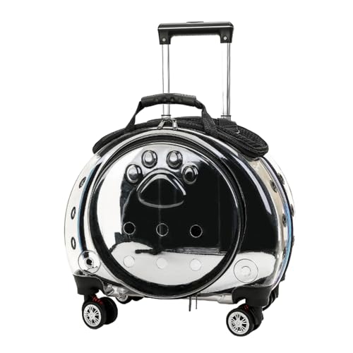 Clear Fenster Pet Trolley Fall Haustiertrolley Hülle mit Lüftungslöchern klares stille schockabsorbierende Räder Teleskopstange abnehmbare Schultergurt leicht zu reinigen dauerhafte Träger Schwa Clear Fenster Pet Trolley Fall Haustiertrolley Hülle mit Lüftungslöchern klares stille schockabsorbierende Räder Teleskopstange abnehmbare Schultergurt leicht zu reinigen dauerhafte Träger Schwa von Rutaqian