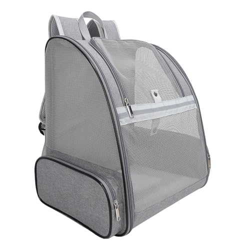 Rutaqian Katzentrager-Rucksack – Oxford-Tuch, angstreduzierendes Design, 7,5 kg Traglast, atmungsaktives Netzgewebe für Indoor/Outdoor-Reisen, Grau von Rutaqian