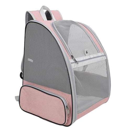 Rutaqian Katzentrager-Rucksack – Oxford-Tuch, angstreduzierendes Design, 7,5 kg Traglast, atmungsaktives Netzgewebe für Indoor/Outdoor-Reisen, Rosa von Rutaqian
