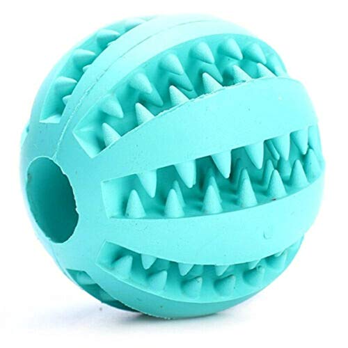 Ruthlessliu Pet Dog Chew Ball Interaktives Elastizitätsspielzeug, Bissbeständige Futterzufuhr Gummiball für kleine große Hunde Blau S. von Ruthlessliu