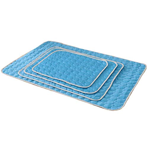 Ruthlessliu Summer Dog Mat Ice Pad 100 * 70 cm Groß Coole Haustierbetten Sofakissen Tiefes Blau 70X55cm von Ruthlessliu