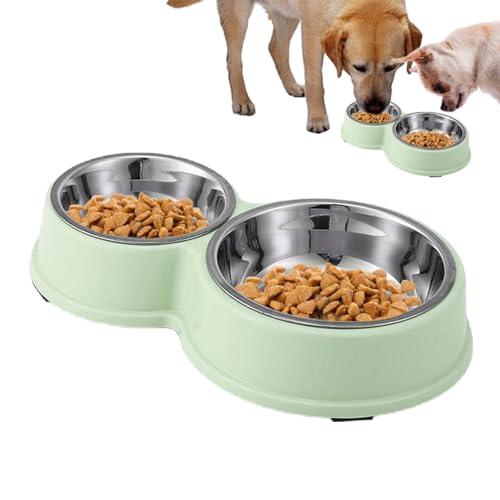 Ruwshuuk Doppelnäpfe für Hunde, Edelstahl, Doppelnäpfe für Haustiere, Welpenfutterschalen mit abnehmbaren Näpfen, rutschfeste Welpen-Futternäpfe für kleine, mittelgroße und ße Hunde Ruwshuuk Doppelnäpfe für Hunde, Edelstahl, Doppelnäpfe für Haustiere, Welpenfutterschalen mit abnehmbaren Näpfen, rutschfeste Welpen-Futternäpfe für kleine, mittelgroße und ße Hunde von Ruwshuuk