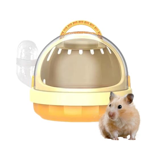 Ruwshuuk Hamster-Tragetasche | Tragbarer Kleintier-Reisekäfig – Panorama-Tasche Meerschweinchen-Reisetasche mit abnehmbarer Wasserflasche für Hamster, Kaninchen von Ruwshuuk