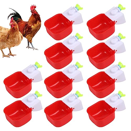 Ruwshuuk Hühnerschale Bewässerungsbehälter | Auslaufsicherer Wassernapf Becher für Geflügel - Geflügelzucht Trinkzubehör für Hühnerfarm, Innenhöfe, Bauernhaus, Zoos von Ruwshuuk