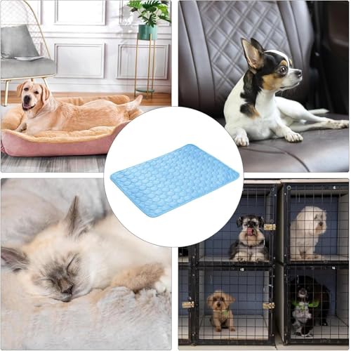 Ruwshuuk Hundekühlmatte | Hund Katze Kühlkissen Für Drinnen | Atmungsaktive Sommerdecke Für Haustiere Auf Boden Auto Sofa Balkon von Ruwshuuk
