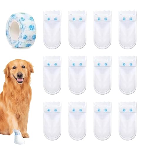 Ruwshuuk Hundepfotenschutz-Stiefel – 12 x Vlies-wasserdichte Haustier-Stiefel für große Hunde, Pfotenschutz mit verstellbarer Bandage für den Innen- und Außenbereich Ruwshuuk Hundepfotenschutz-Stiefel – 12 x Vlies-wasserdichte Haustier-Stiefel für große Hunde, Pfotenschutz mit verstellbarer Bandage für den Innen- und Außenbereich von Ruwshuuk