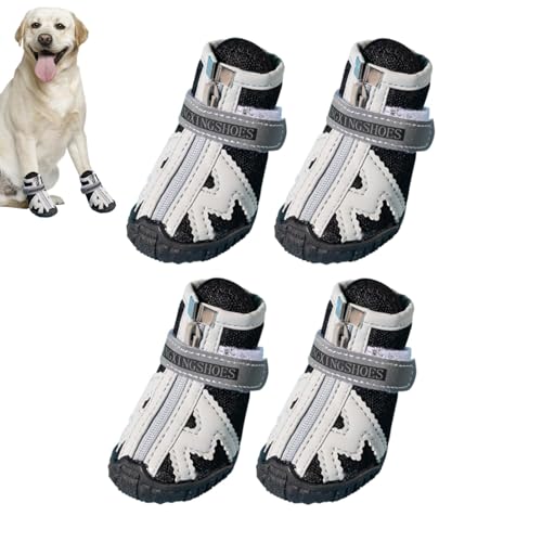 Ruwshuuk Hundeschuhe atmungsaktiv, Mesh-Hundeschuhe, 4 Stück Outdoor-Stiefel für Hunde, Rutschsichere Hundeschuhe mit robuster Gummisohle, atmungsaktive Hundeschuhe in 5 Größen für Hartböden im Ruwshuuk Hundeschuhe atmungsaktiv, Mesh-Hundeschuhe, 4 Stück Outdoor-Stiefel für Hunde, Rutschsichere Hundeschuhe mit robuster Gummisohle, atmungsaktive Hundeschuhe in 5 Größen für Hartböden im von Ruwshuuk