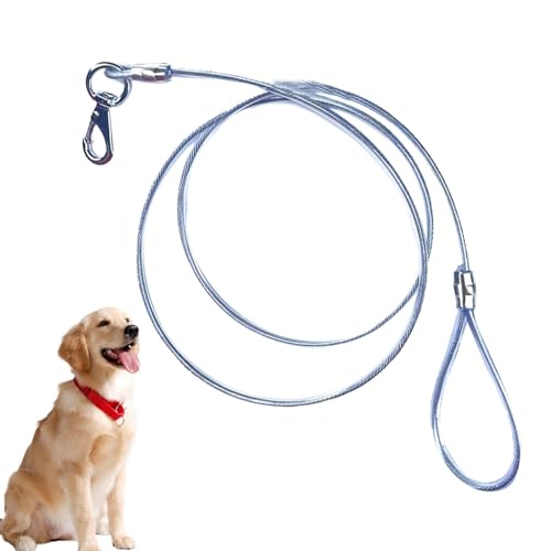 Ruwshuuk Hundeseil für große Hunde | Stahl-Drahtseil für Hunde | kaufestes Hundeseil | bequemer Griff für Hinterhof, Hundeseil für Outdoor-Aktivitäten Ruwshuuk Hundeseil für große Hunde | Stahl-Drahtseil für Hunde | kaufestes Hundeseil | bequemer Griff für Hinterhof, Hundeseil für Outdoor-Aktivitäten von Ruwshuuk