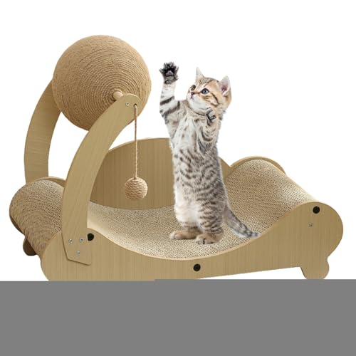 Ruwshuuk Katzen Kratzbett,Kratzcouch - Mehrzweig Kratzbrett Mit Ball Möbelschutz Aktivitätsspielzeug Für Wohnungskatzen Ruwshuuk Katzen Kratzbett,Kratzcouch - Mehrzweig Kratzbrett Mit Ball Möbelschutz Aktivitätsspielzeug Für Wohnungskatzen von Ruwshuuk
