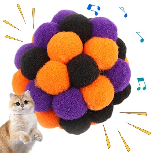 Ruwshuuk Katzenspielzeug-Bälle – Plüsch-Ball für Spaß, interaktives Katzenspielzeug, Kätzchen-Pompons, Ball für Katzen, Rollen, Swooping, Jagen, Schlagen Ruwshuuk Katzenspielzeug-Bälle – Plüsch-Ball für Spaß, interaktives Katzenspielzeug, Kätzchen-Pompons, Ball für Katzen, Rollen, Swooping, Jagen, Schlagen von Ruwshuuk