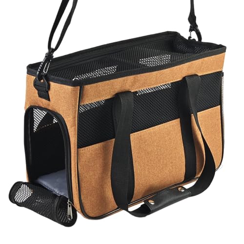 Ruwshuuk Kleine Haustiertasche | Tragebeutel Mit Mehreren Taschen Für Sichere Katzentransporte,Flexible Schultertragetasche Atmungsaktiv Für Spaziergänge Reise Camping Urlaub Ferien Outdoor von Ruwshuuk