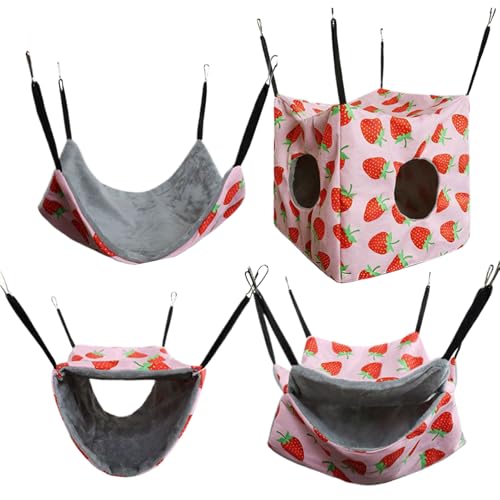 Ruwshuuk Kleintier Hängematte Bett - Bequeme Hängematte für Frettchen | Waschbare Schlafmatte für Kleintiere, Haustierkäfig Zubehör für Eichhörnchen Frettchen Chinchillas Ruwshuuk Kleintier Hängematte Bett - Bequeme Hängematte für Frettchen | Waschbare Schlafmatte für Kleintiere, Haustierkäfig Zubehör für Eichhörnchen Frettchen Chinchillas von Ruwshuuk