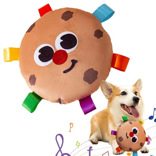 Ruwshuuk Quietschspielzeug für Hunde, Quietschspielzeug für Haustiere,Hunde-Plüsch-Kauspielzeug mit Geräusch | Donut Bbiscuit Weiches Hunde-Beißspielzeug, Plüsch-Hundekauspielzeug für kleine Hunde, von Ruwshuuk