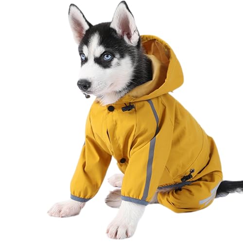 Ruwshuuk Regenmantel für Hunde, wasserdicht, reflektierend, mit Kapuze, 4 Beine, leichter Regenponcho für kleine, mittelgroße und große Hunde, Katzen Ruwshuuk Regenmantel für Hunde, wasserdicht, reflektierend, mit Kapuze, 4 Beine, leichter Regenponcho für kleine, mittelgroße und große Hunde, Katzen von Ruwshuuk