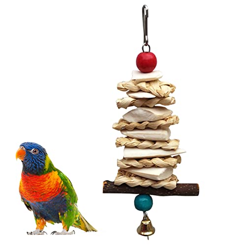 Ruwshuuk Vogelspielzeug für Papageien | Natürliches handgefertigtes gesundes Vogelspielzeug | langlebiges Papageienkauspielzeug für Nymphensittiche, Wellensittiche und mittelgroße Papageien von Ruwshuuk